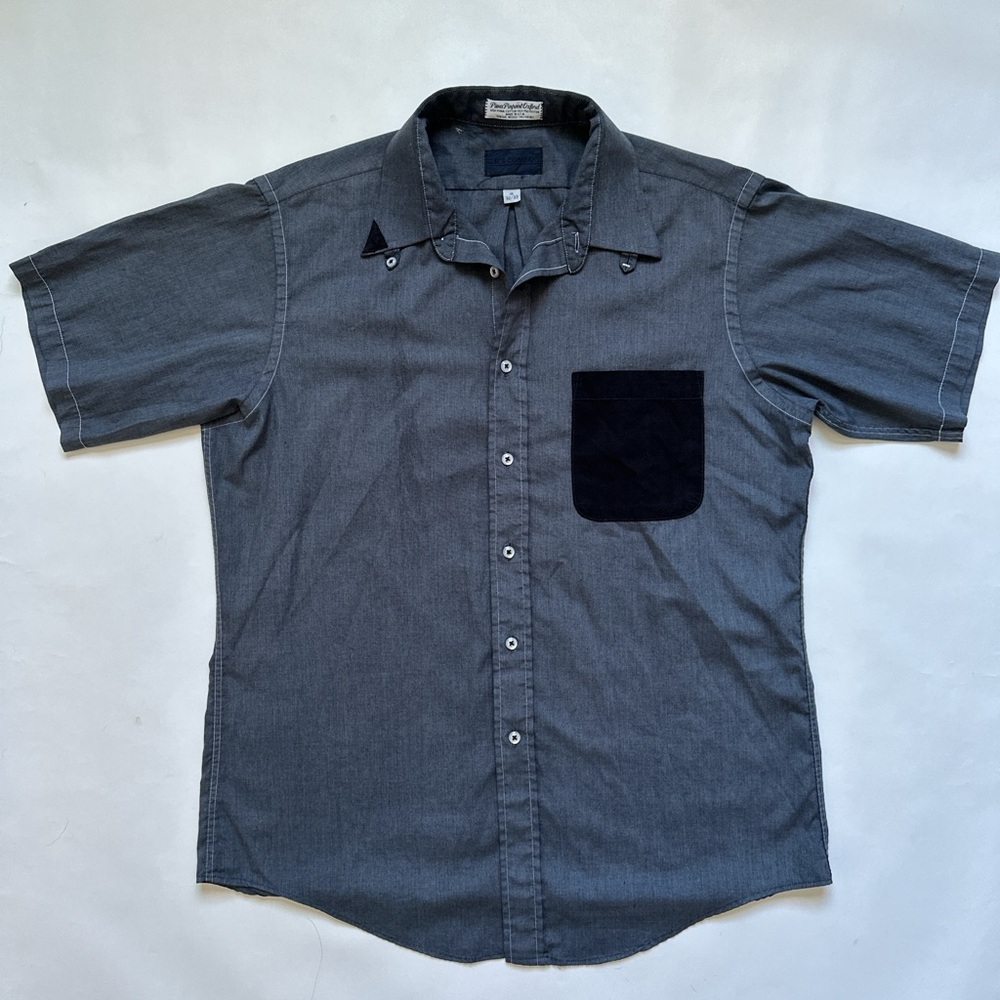 Vintage 70s 80s C.R & company Pima pinpoint Oxford SS pocket work shirt